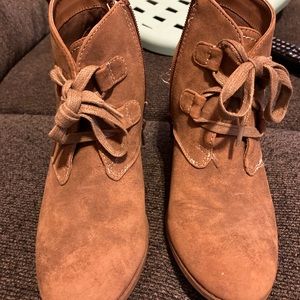 Brown booties. Size 8. Light wear. 3 inch heal.